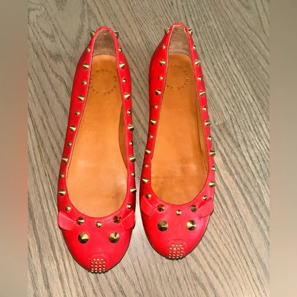 Marc by Marc Jacobs Mouse Nappa Ballerina Flat in Red women’s size 6 37