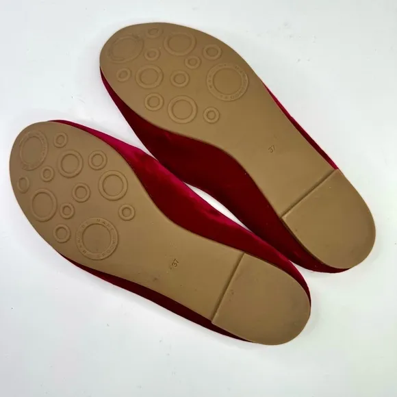 Marc by Marc Jacobs red velvet rabbit mules sherpa lined ballet flats loafer 37