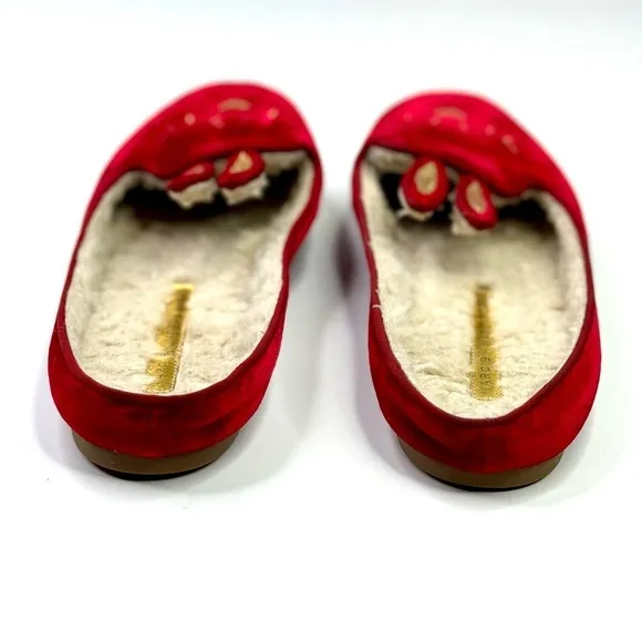 Marc by Marc Jacobs red velvet rabbit mules sherpa lined ballet flats loafer 37