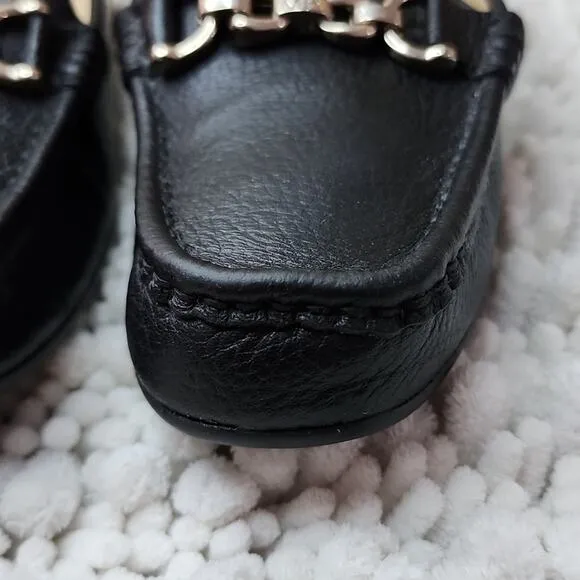 MARC FISHER BLACK PEBBLED LEATHER LADIES SIZE 5.5 WITH HORSEBIT  VERY GUC 🔥 🥵
