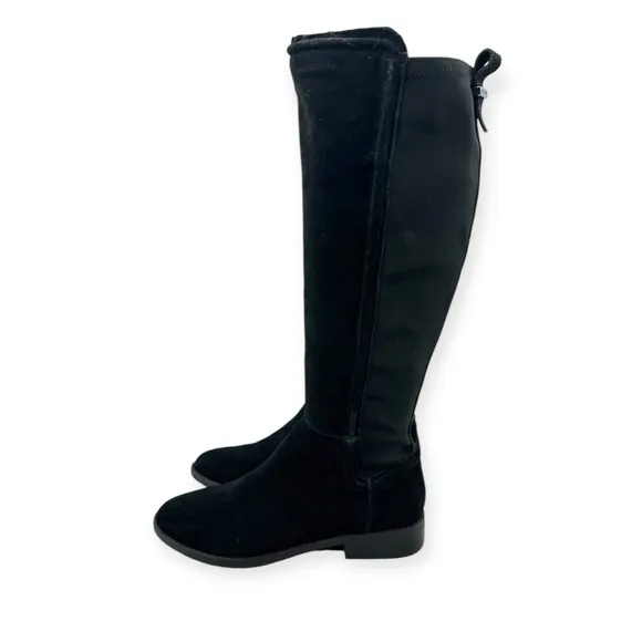 Marc Fisher Black Suede Stretch Calf Tall Boots Size: 8.5