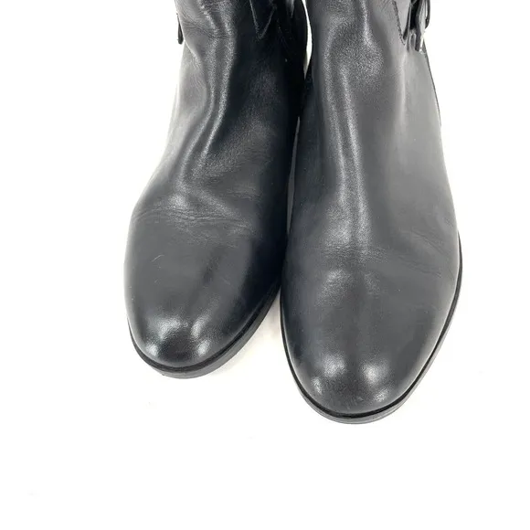 Marc Fisher Damsel Boots Size 7 Wide Black Medium Calf Tall Shaft Leather