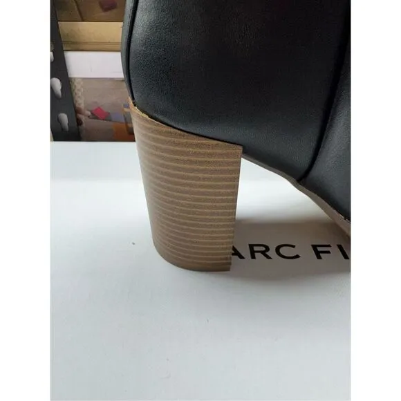 Marc Fisher Gaby Size 10 Black Womens Faux Leather Tall Knee-High Boots Shoes