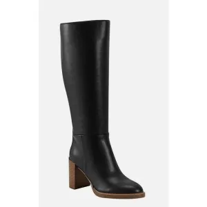 Marc Fisher Gaby Size 10 Black Womens Faux Leather Tall Knee-High Boots Shoes