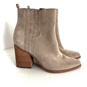 Marc Fisher MLOshay Suede Leather Booties Tan Western Cowgirl Boots Women’s‎ 9.5
