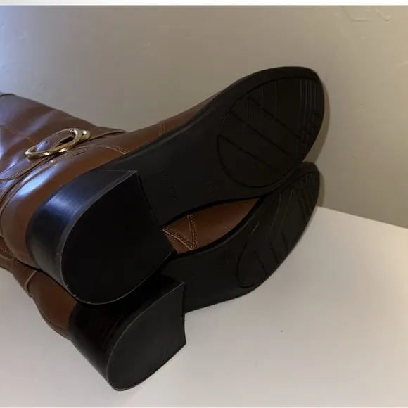 Marc Fisher NEW Women's Hailin Regular Calf Leather Tall  Boots Cognac, 6W