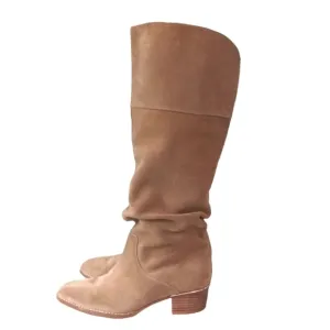 Marc Fisher Tan Suede Knee High Slouch Boots Size 7.5