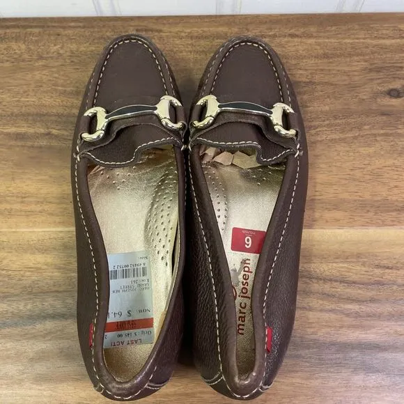 MARC JOSEPH NEW YORK Women's Grand St Leather‎ Bit Loafers Brown Size 6