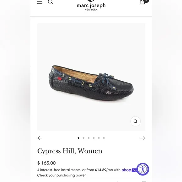 Marc Joseph Snakeskin Embossed Cypress Hill Navy Loafers