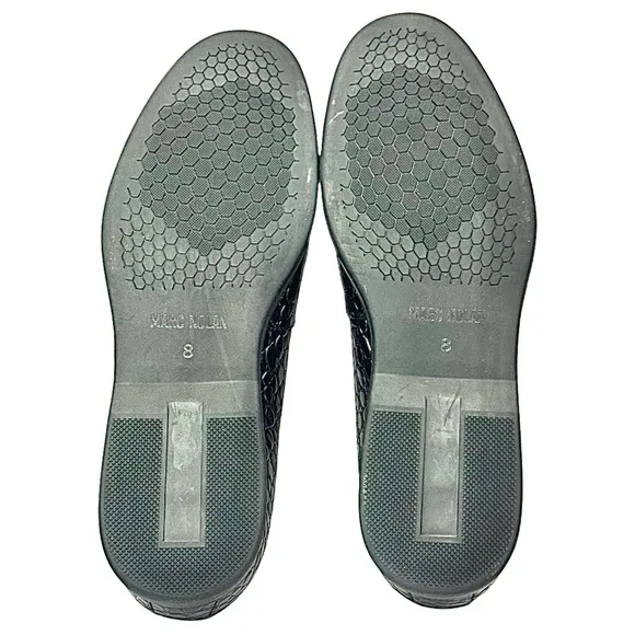 Marc Nolan Men's Alessandro Black Croc Leather Venetian Loafers Size 8 Medium