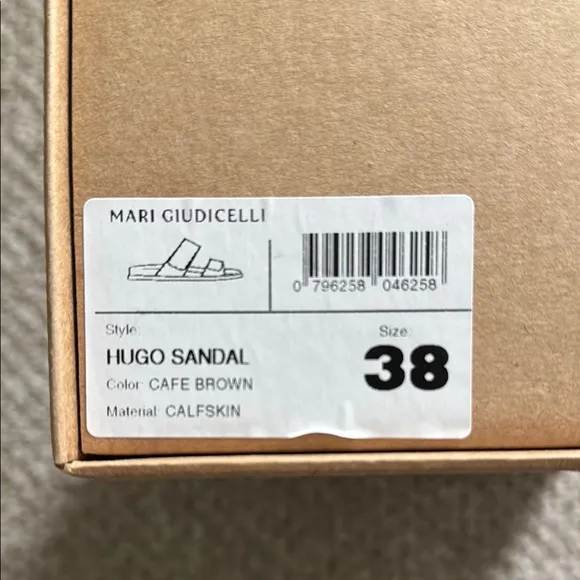 Mari Giudicelli Hugo Sandal brown leather sandal size 38