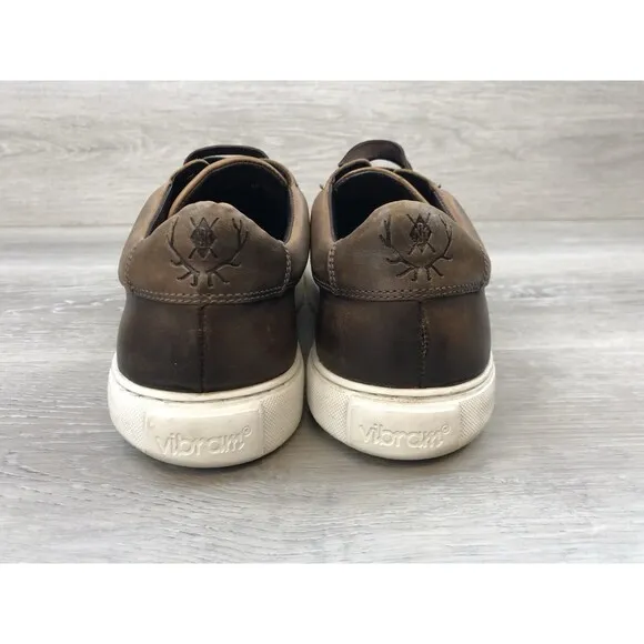 Martin Dingman Lorenzo Luxe Calf Skin Sneakers Men's Luggage Brown Sz 11.5