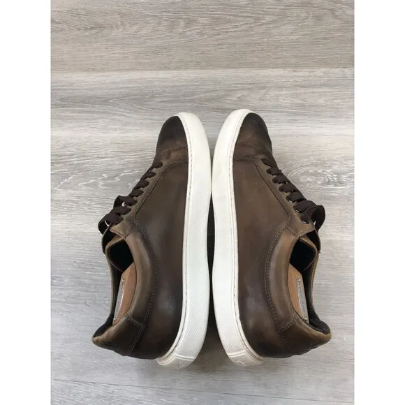 Martin Dingman Lorenzo Luxe Calf Skin Sneakers Men's Luggage Brown Sz 11.5