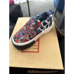 Marvel Spider-Man Slip On Sneakers Size 5C NEW In Box, GROUND UP‎ Blue/Red
