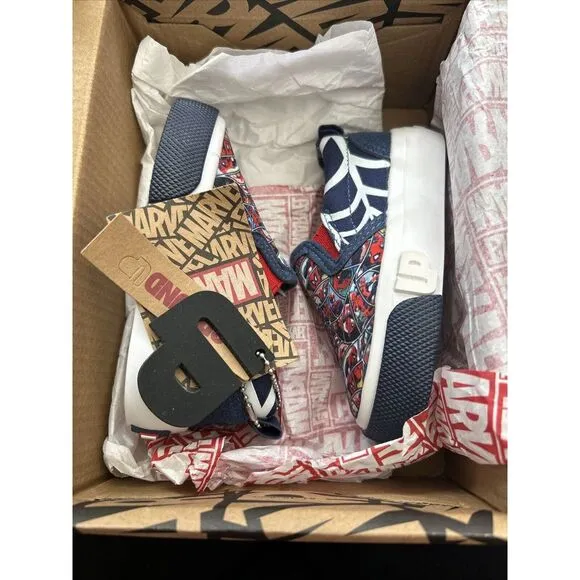 Marvel Spider-Man Slip On Sneakers Size 5C NEW In Box, GROUND UP‎ Blue/Red