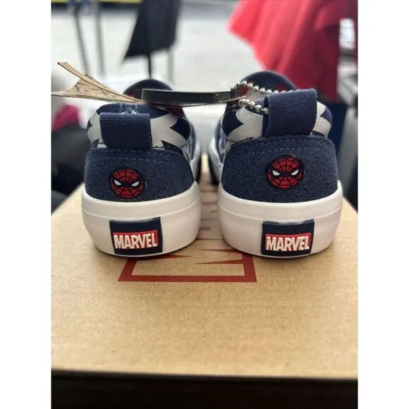 Marvel Spider-Man Slip On Sneakers Size 5C NEW In Box, GROUND UP‎ Blue/Red