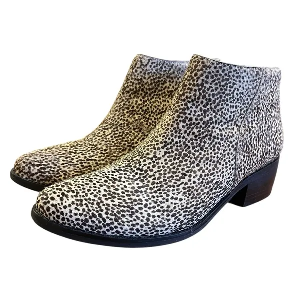 MATISSE Animal Print Calf Hair Billie Boots Bootie 8 Tan Black Western Cowgirl
