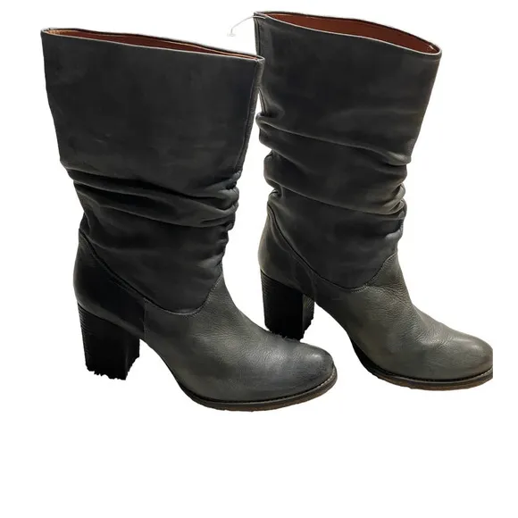 Matisse Women's Size 9 M Tell It Slouch Leather Boots Gray Blue Made in Spain