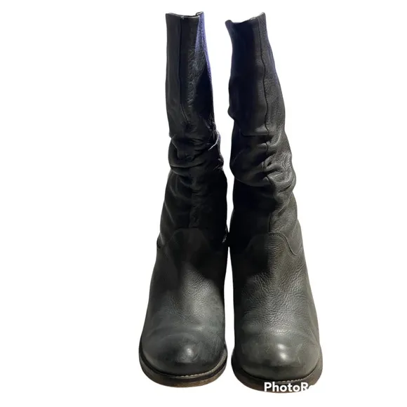Matisse Women's Size 9 M Tell It Slouch Leather Boots Gray Blue Made in Spain