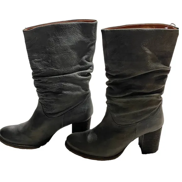 Matisse Women's Size 9 M Tell It Slouch Leather Boots Gray Blue Made in Spain