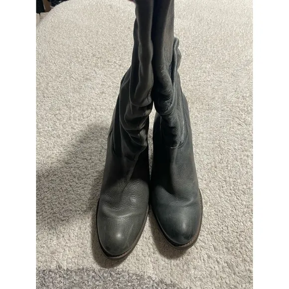 Matisse Women's Size 9 M Tell It Slouch Leather Boots Gray Blue Made in Spain
