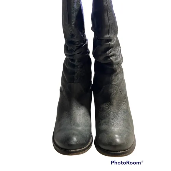 Matisse Women's Size 9 M Tell It Slouch Leather Boots Gray Blue Made in Spain