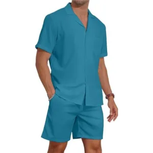 Men's 2 Pieces Shirt Set, Blue