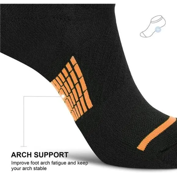 Men's 6 Pairs No Show Socks, Black