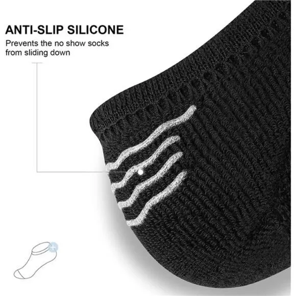 Men's 6 Pairs No Show Socks, Black