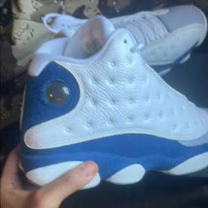 Men’s blue and white Jordans
