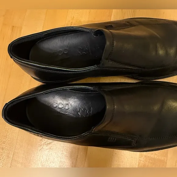 Men's ECCO 'Illinois' Black Leather Bicycle Toe Loafers Size US 12-12.5 EUR 46