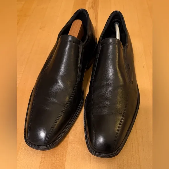 Men's ECCO 'Illinois' Black Leather Bicycle Toe Loafers Size US 12-12.5 EUR 46