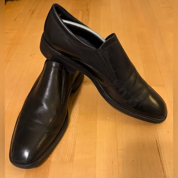 Men's ECCO 'Illinois' Black Leather Bicycle Toe Loafers Size US 12-12.5 EUR 46