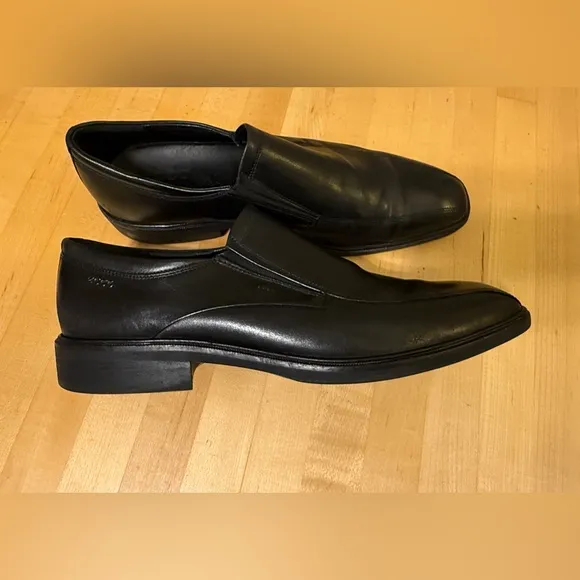 Men's ECCO 'Illinois' Black Leather Bicycle Toe Loafers Size US 12-12.5 EUR 46