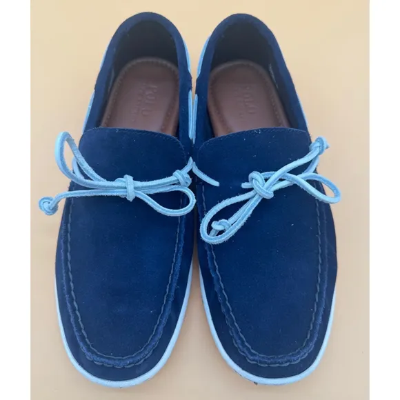 Men's Polo Ralph Lauren Kalworth Leather Loafers Size: 8 Blue