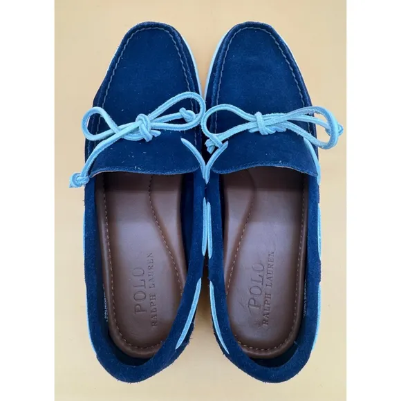 Men's Polo Ralph Lauren Kalworth Leather Loafers Size: 8 Blue