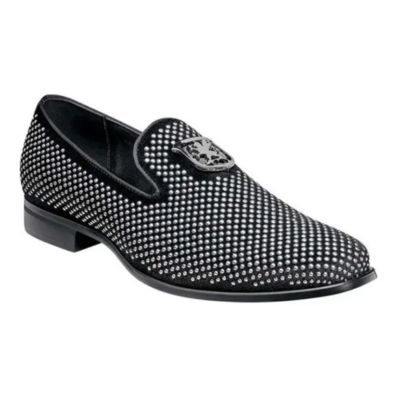 Men's Stacy Adams Swagger Loafers in Black/Silver Size 13 Medium. Used