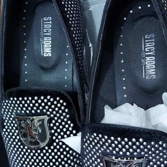 Men's Stacy Adams Swagger Loafers in Black/Silver Size 13 Medium. Used