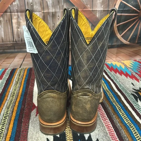 Men's Tin Haul &quot;Not Boaring&quot; Brown Wide Square Toe Boots Size 11 D