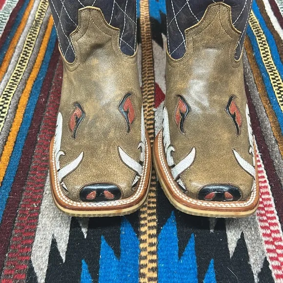 Men's Tin Haul &quot;Not Boaring&quot; Brown Wide Square Toe Boots Size 11 D