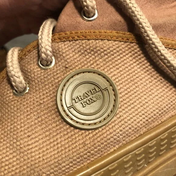 Men’s Travel Fox Brown Canvas Lace Up Sz 10.5