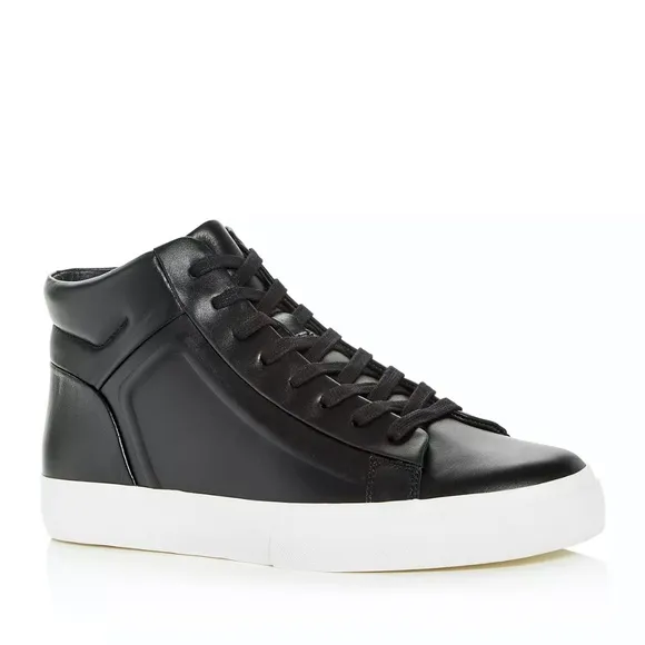 Men's Vince Fynn Leather High-Top Sneakers (scuffs around white sole &amp; bottoms!)