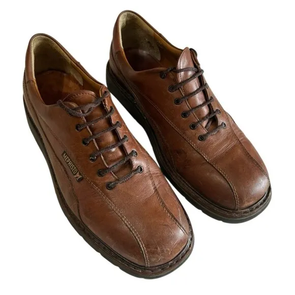 Mephisto Abel Air Relax Goodyear Melt Leather Oxford Mens Brown Shoes US 8.5