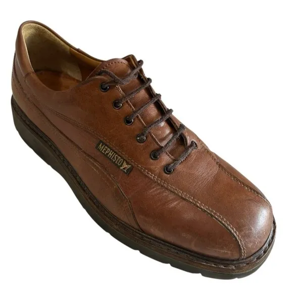 Mephisto Abel Air Relax Goodyear Melt Leather Oxford Mens Brown Shoes US 8.5