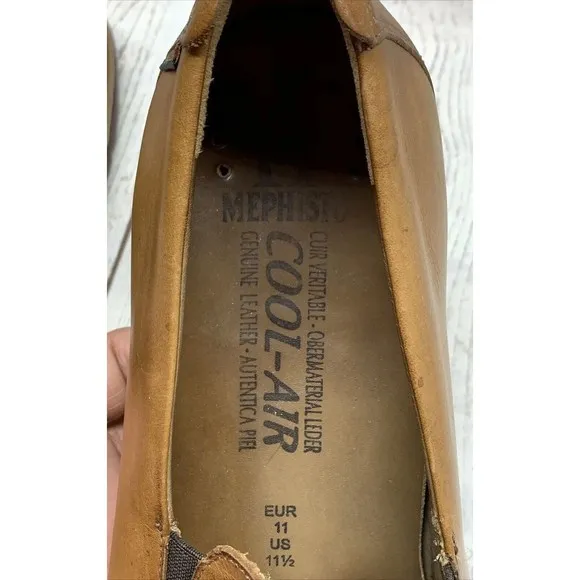Mephisto Edlef Loafers Shoes Mens 11.5 Brown Leather Slip On Comfort Walking
