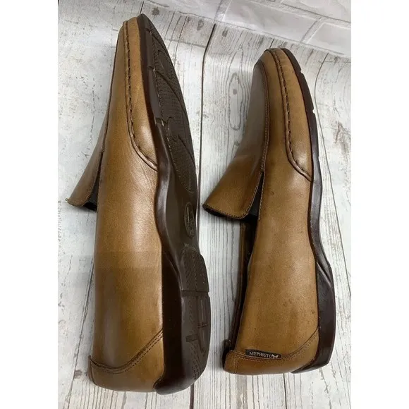 Mephisto Edlef Loafers Shoes Mens 11.5 Brown Leather Slip On Comfort Walking
