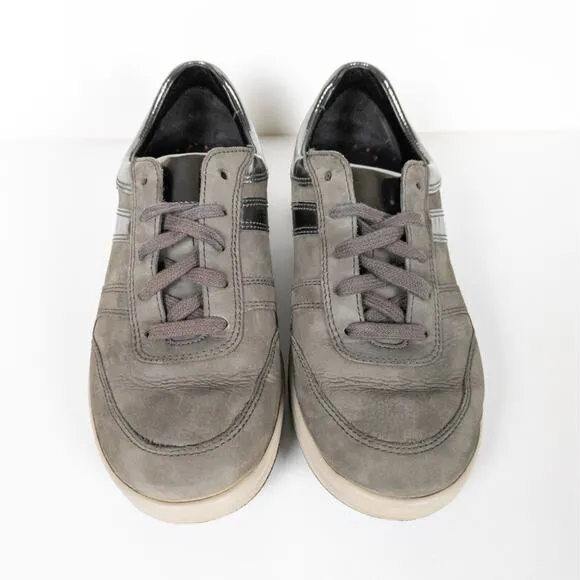 MEPHISTO Grey Rebeca Leather Runoff Air-Jet Lace Up Sneakers Women's 7