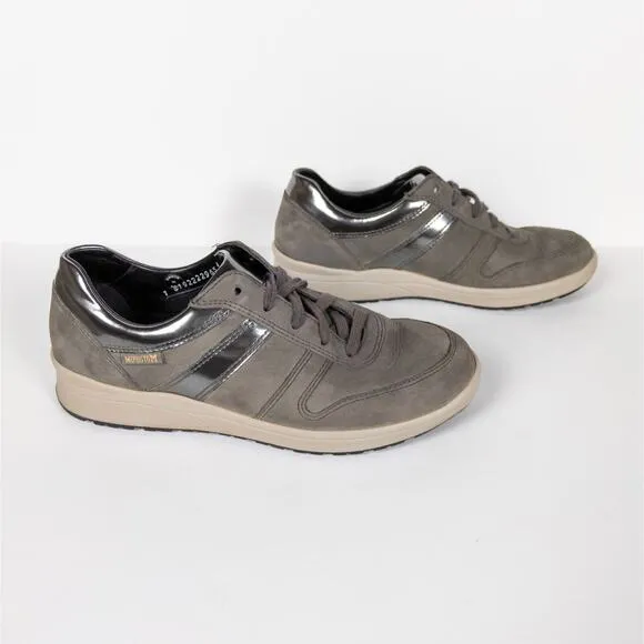 MEPHISTO Grey Rebeca Leather Runoff Air-Jet Lace Up Sneakers Women's 7