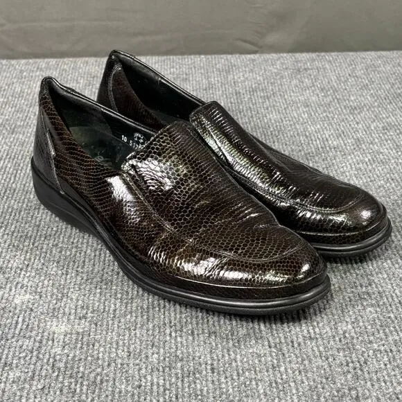 Mephisto Loafers Men 9.5 Air Jet Leather Slip On Snakeskin Preppy Quiet Luxury