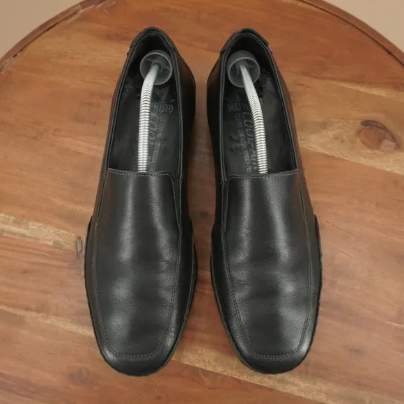 Mephisto Mens Edlef Loafers Slip On Shoes Black Leather Size 12 US